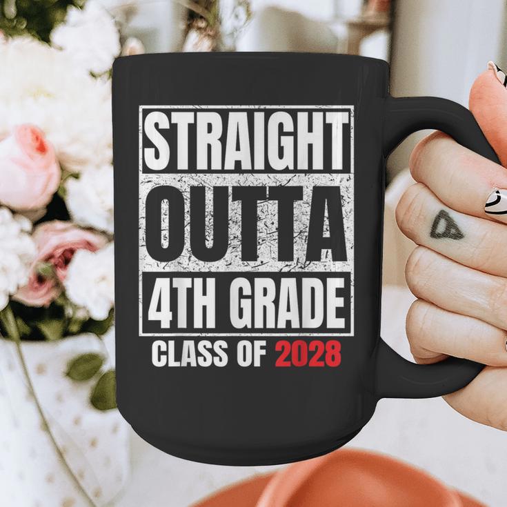 Straight Outta 4th Grade Graduation Class 2028 Fourth Grade Graphic Print Coffee Mug