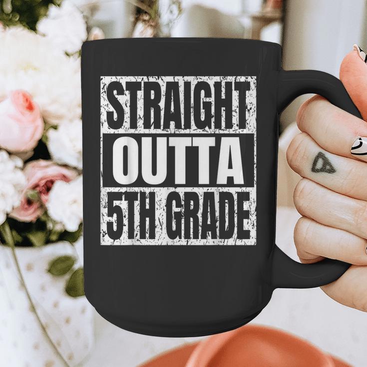 Straight Outta 5th Grade Graduation Motivational Graphic Print Coffee Mug