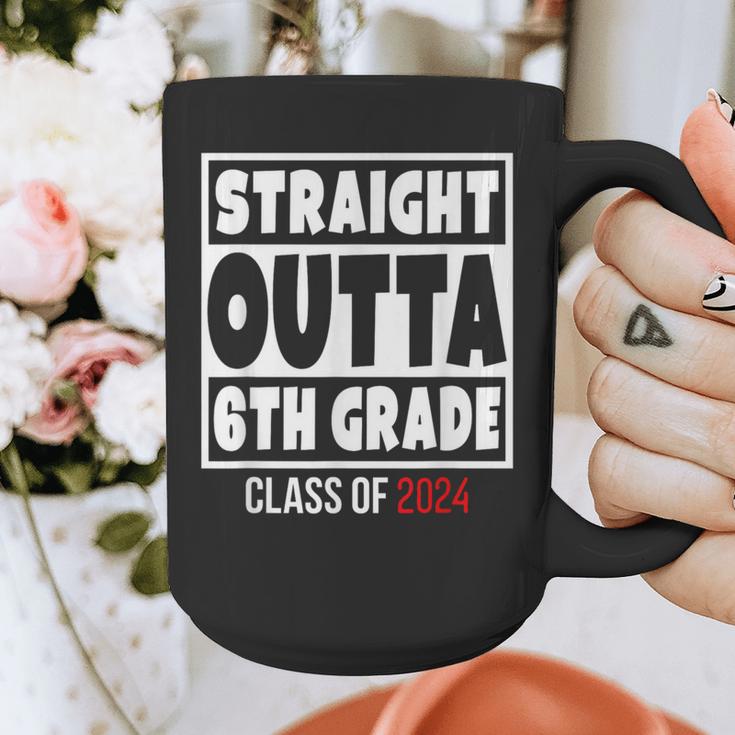 Straight Outta 6th Grade Class Of 2024 Shirt Graduation Graphic Print Coffee Mug