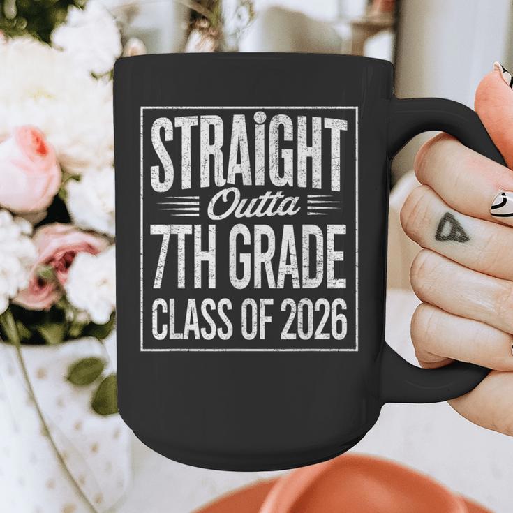 Straight Outta 7th Grade Graduation Class Of 2026 Graduate Graphic Print Coffee Mug