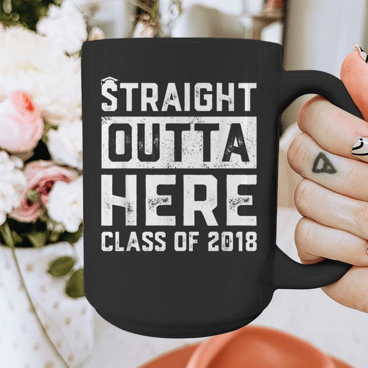 Straight Outta Here Class Of 2018 Senior Graduation Graphic Print Coffee Mug