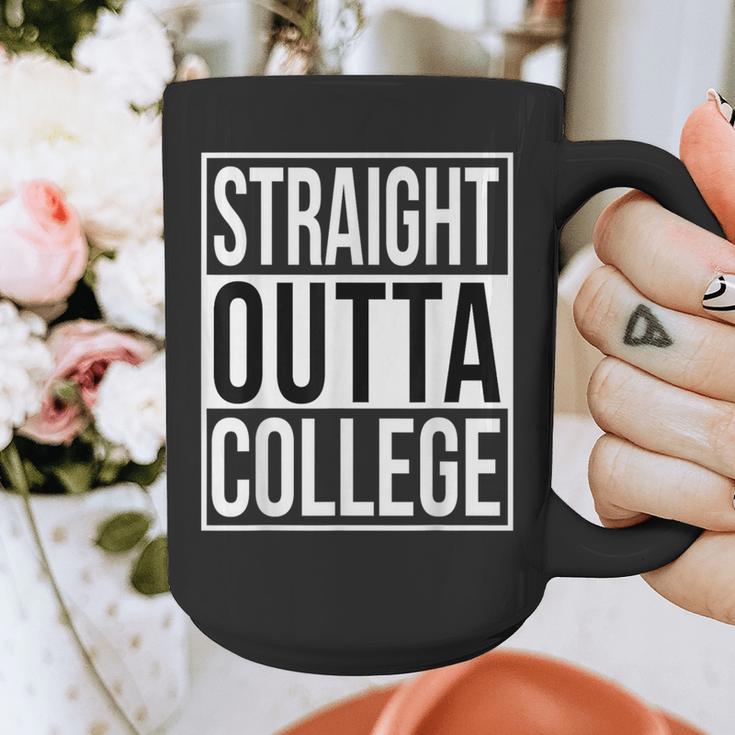 Straight Outta College Movie Parody Graduation Graphic Print Coffee Mug