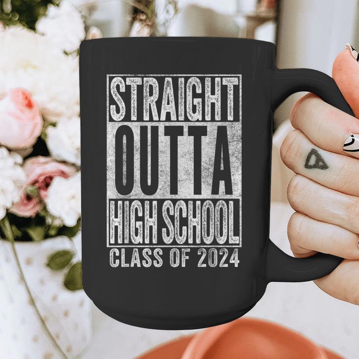 STRAIGHT OUTTA HIGH SCHOOL Graduation Class Of 2024 Senior Graphic Print Coffee Mug