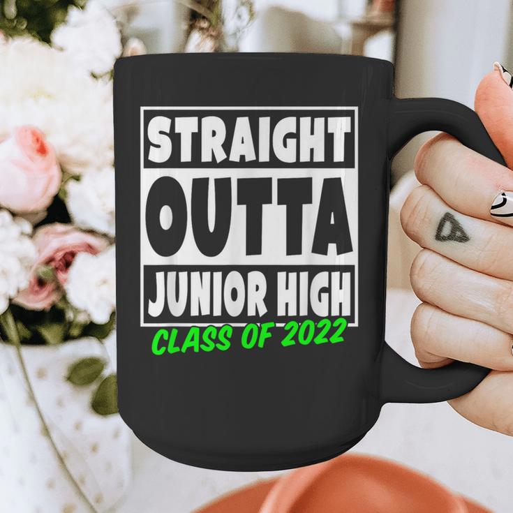 Straight Outta Junior High School Class Of 2022 Graduation Graphic Print Coffee Mug