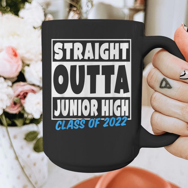 Straight Outta Junior High School Graduation Class Of 2022 Graphic Print Coffee Mug