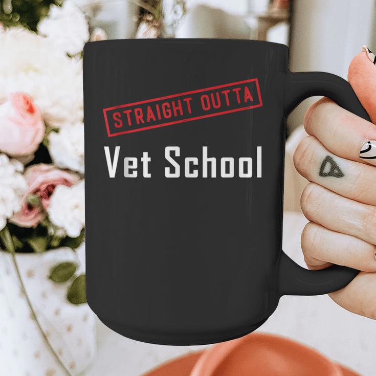 Straight Outta Vet School Graduation Veternarians I Survived Graphic Print Coffee Mug