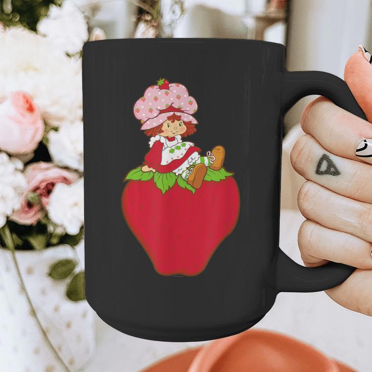 Strawberry Shortcake Sitting On Strawberry Retro Nostalgia Graphic Print Coffee Mug