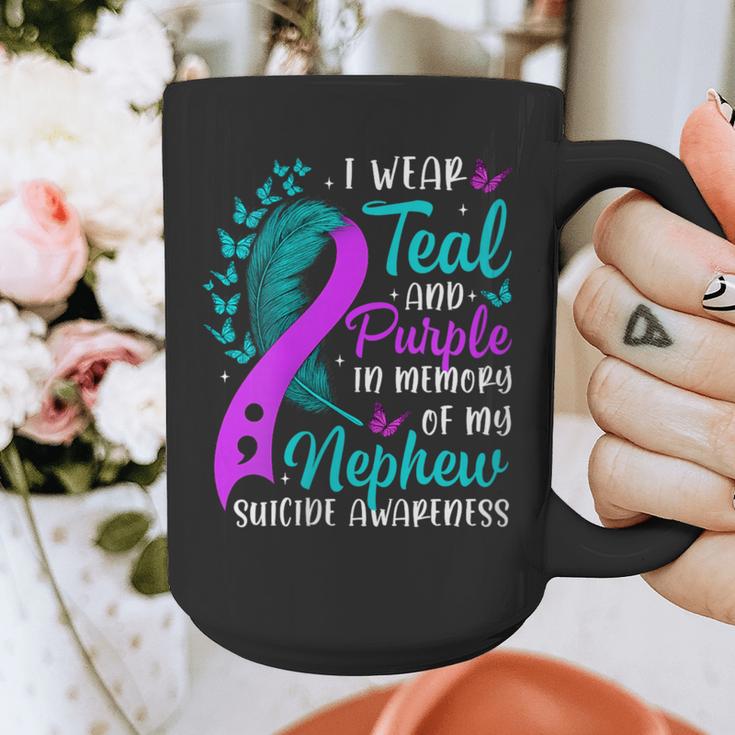 Suicide Awareness I Wear Teal Purple In Memory Of My Nephew Graphic Print Coffee Mug