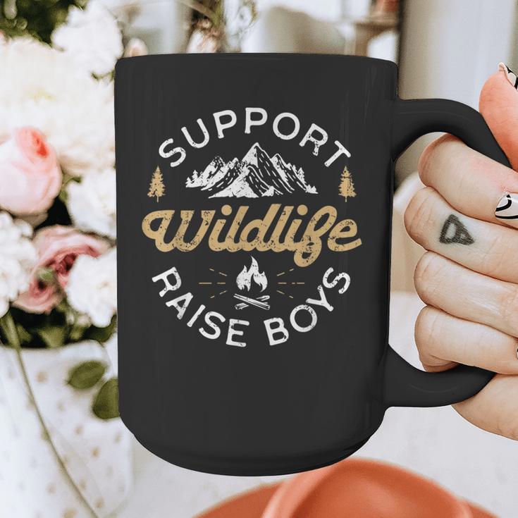 Support Wildlife Raise Boys Parent Mom & Dad Graphic Print Coffee Mug