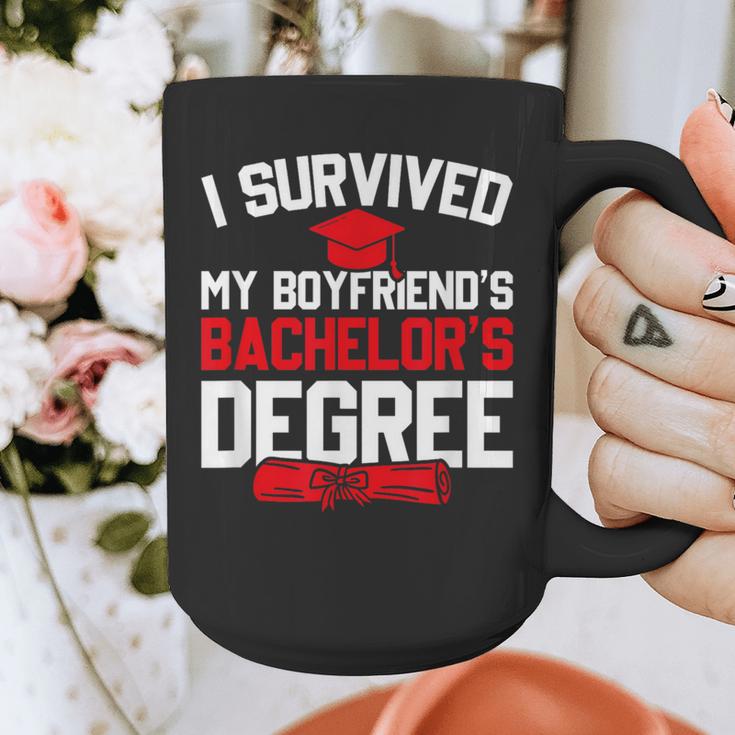 I Survived My Boyfriend's Bachelor's Degree Graduation Graphic Print Coffee Mug