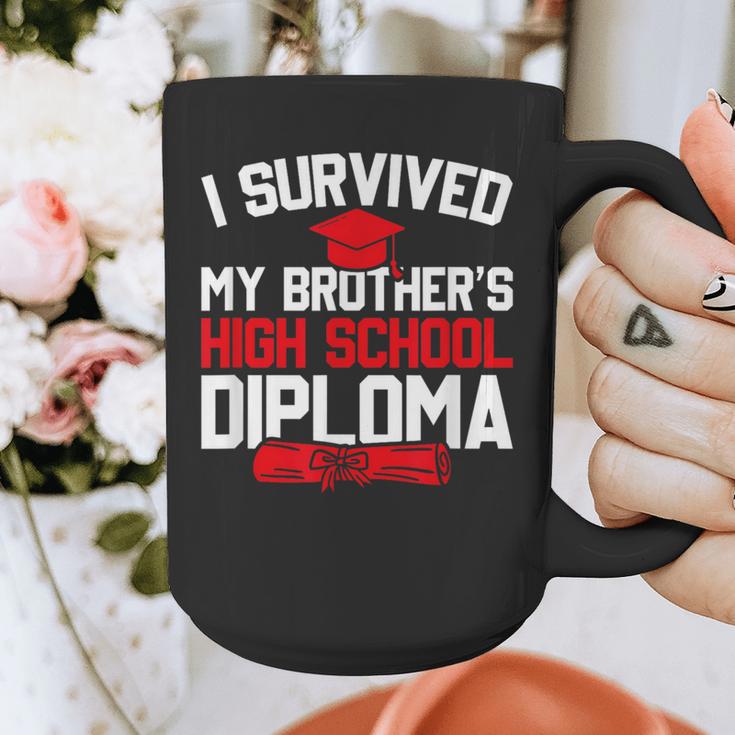 I Survived My Brother's High School Diploma Graduation Graphic Print Coffee Mug