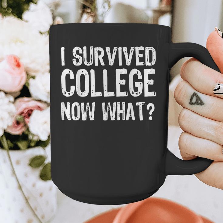 I Survived College Now What Graduate Graduation Humor Graphic Print Coffee Mug
