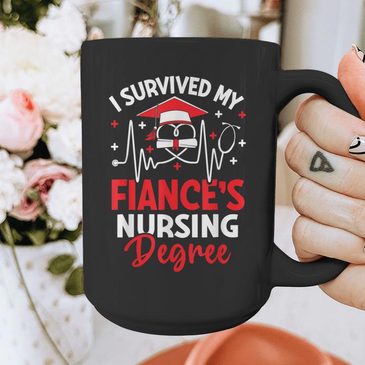i Survived My Fiance's Nursing Degree Graduation Gifts Graphic Print Coffee Mug