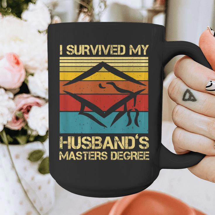 I Survived My Husband's Master's Degree Graduation Graphic Print Coffee Mug