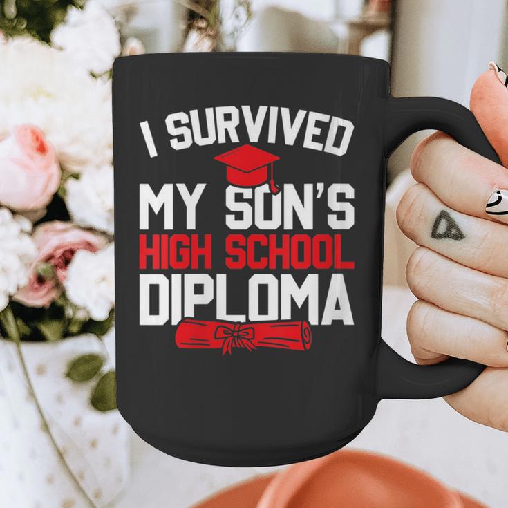 I Survived My Son's High School Diploma Graduation Graphic Print Coffee Mug