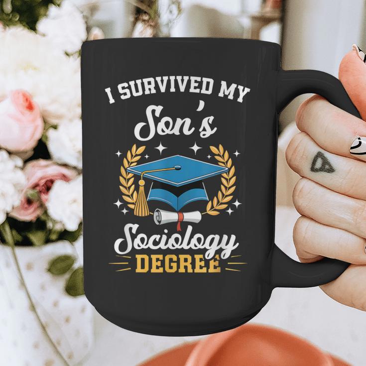 I Survived My Son's Sociology Degree Graduation Graphic Print Coffee Mug