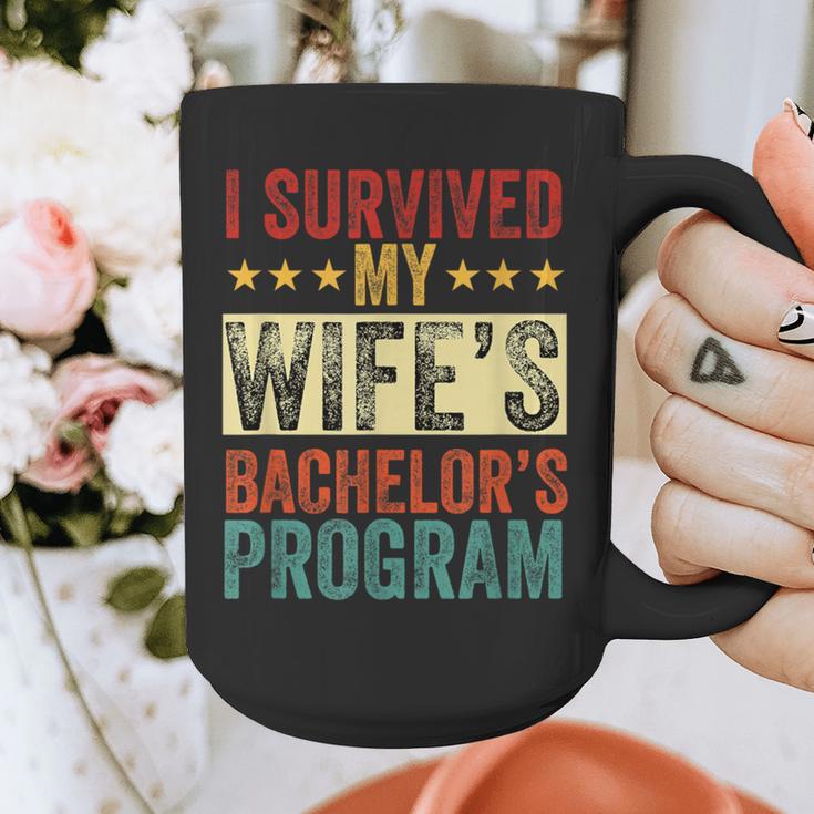i Survived My Wife Bachelor's Degree Wife Graduation Graphic Print Coffee Mug