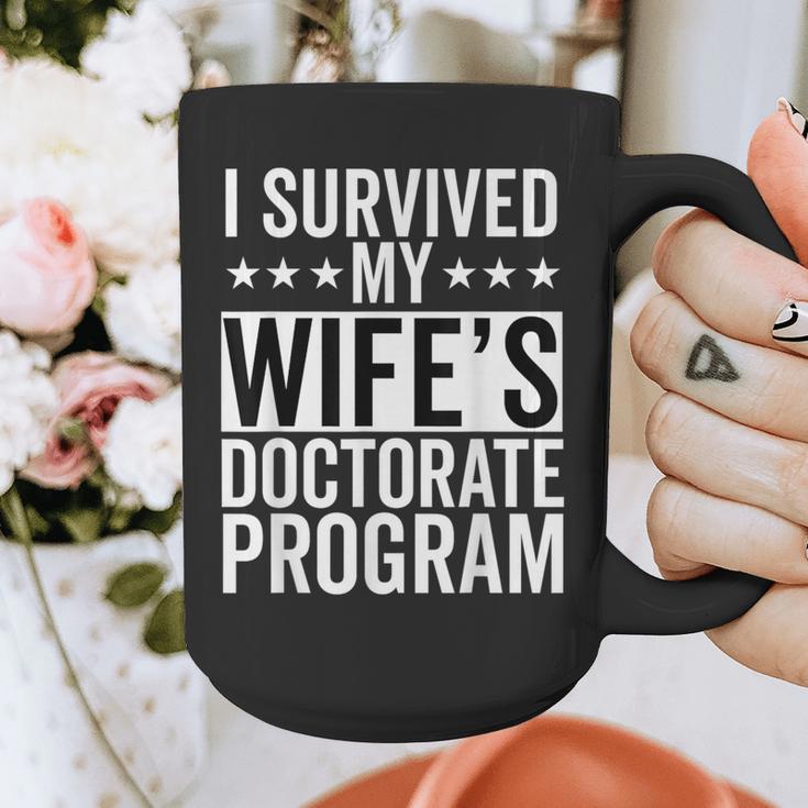 i Survived My Wife Doctorate Program PHD Wife Graduation Graphic Print Coffee Mug