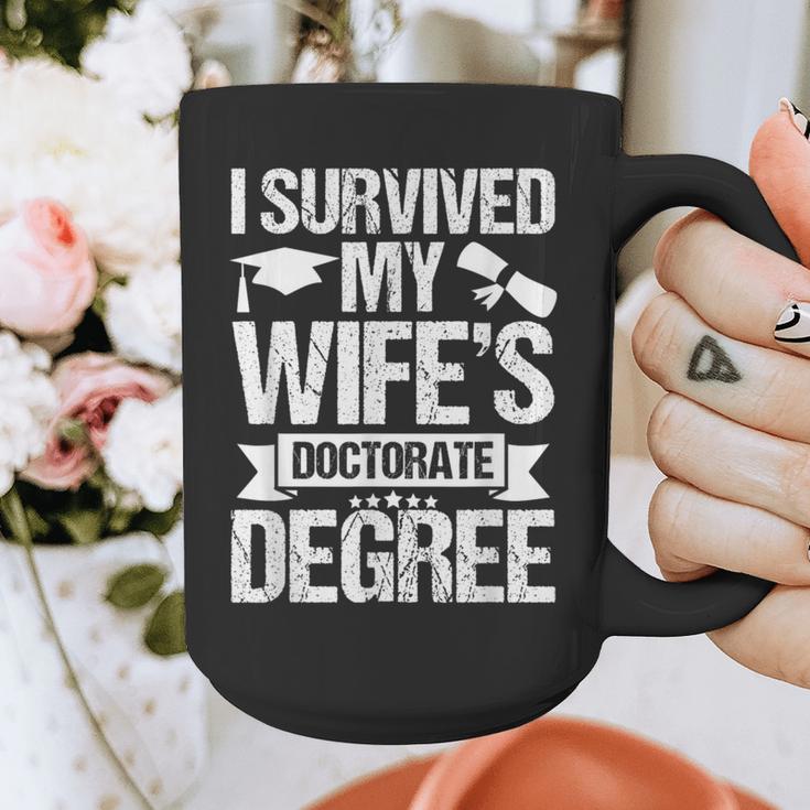 I Survived My Wifes Doctorate Degree Graduation Graphic Print Coffee Mug