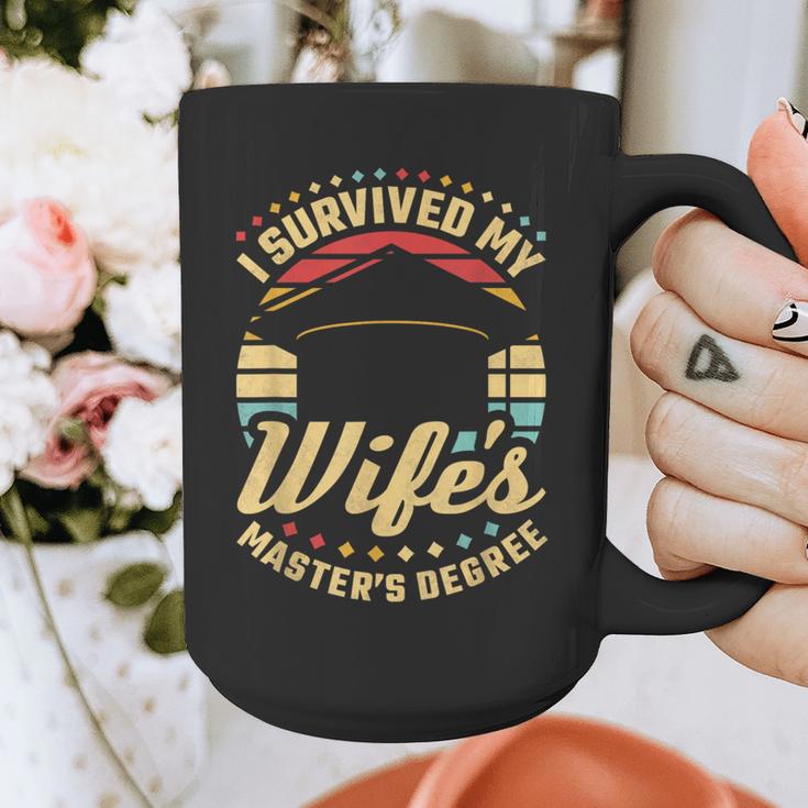 Survived My Wife's Master's Degree College Graduation Graphic Print Coffee Mug