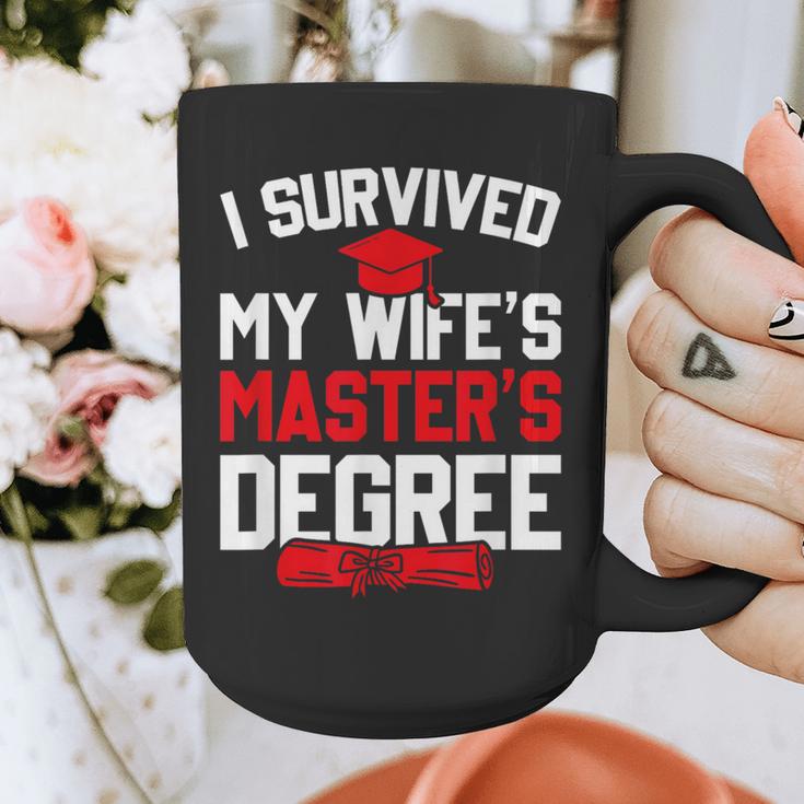 I Survived My Wife's Master's Degree Graduation Graphic Print Coffee Mug