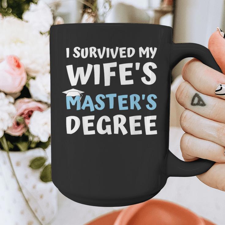 i Survived My Wifes Masters Degree MBA College Graduation Graphic Print Coffee Mug