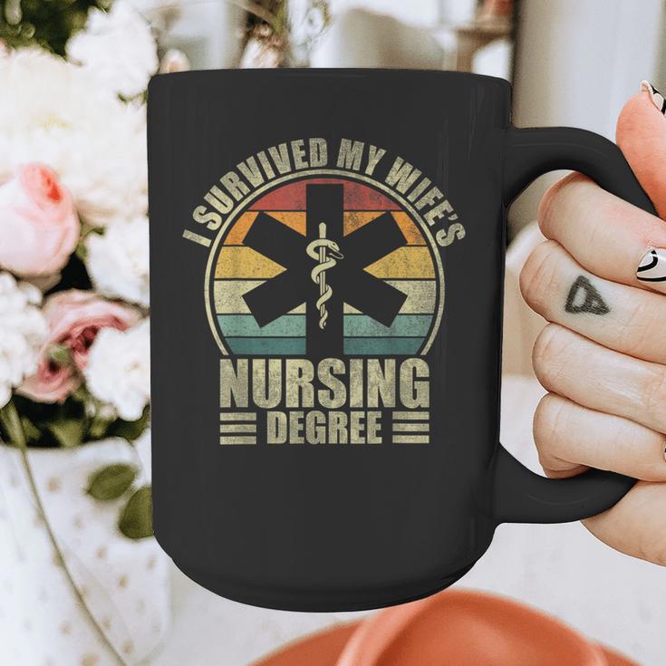 I Survived My Wife's Nursing Degree Nursing Graduation Graphic Print Coffee Mug