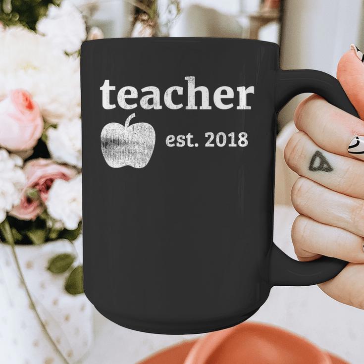 Teacher Est 2018 Vintage Graduation Graphic Print Coffee Mug