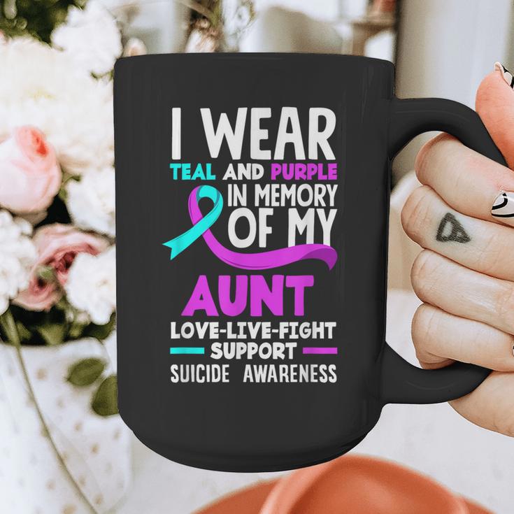 Teal & Purple In Memory Of My Aunt Suicide Prevention Graphic Print Coffee Mug