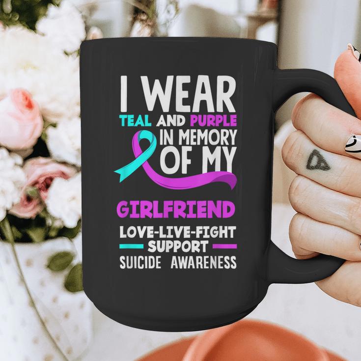 Teal & Purple In Memory Of My Girlfriend Suicide Prevention Graphic Print Coffee Mug Teal & Purple In Memory Of My Girlfriend Suicide Prevention Graphic Print Coffee Mug