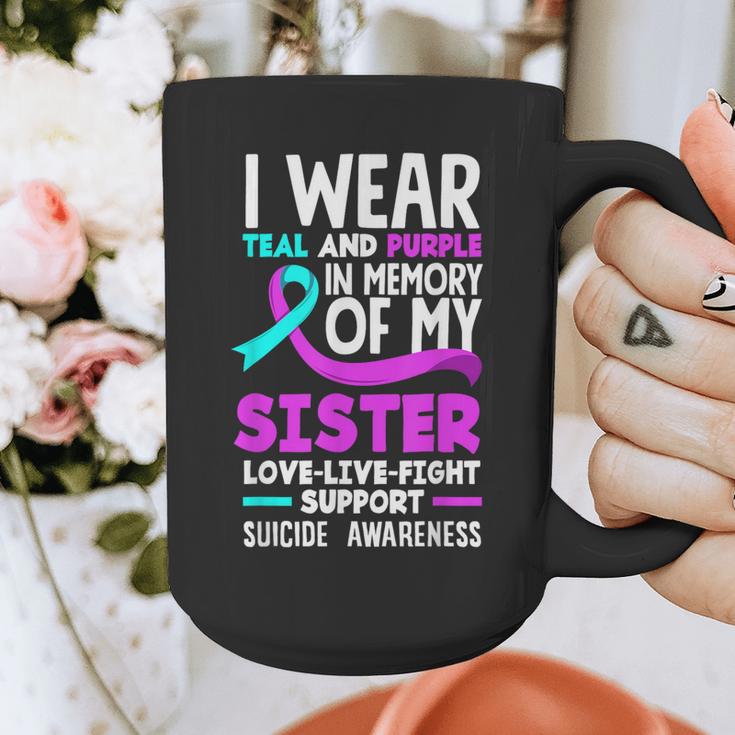 Teal & Purple In Memory Of My Sister Suicide Prevention Graphic Print Coffee Mug