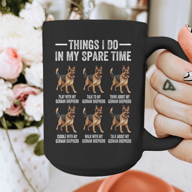 Things I Do In My Spare Time German Shepherd Dog Dad Mom Graphic Print Coffee Mug