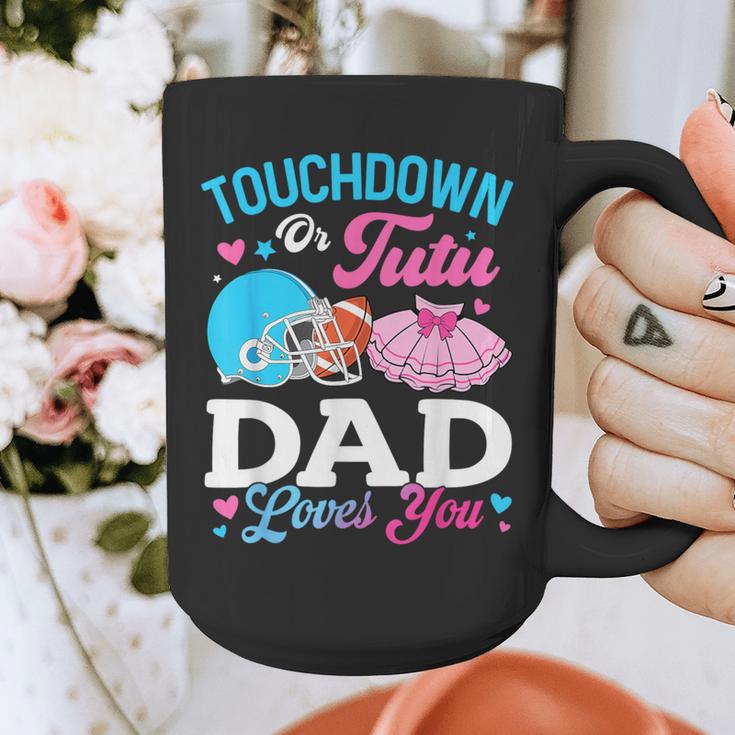 Touchdown Or Tutu Dad Loves You Gender Reveal Family Graphic Print Coffee Mug