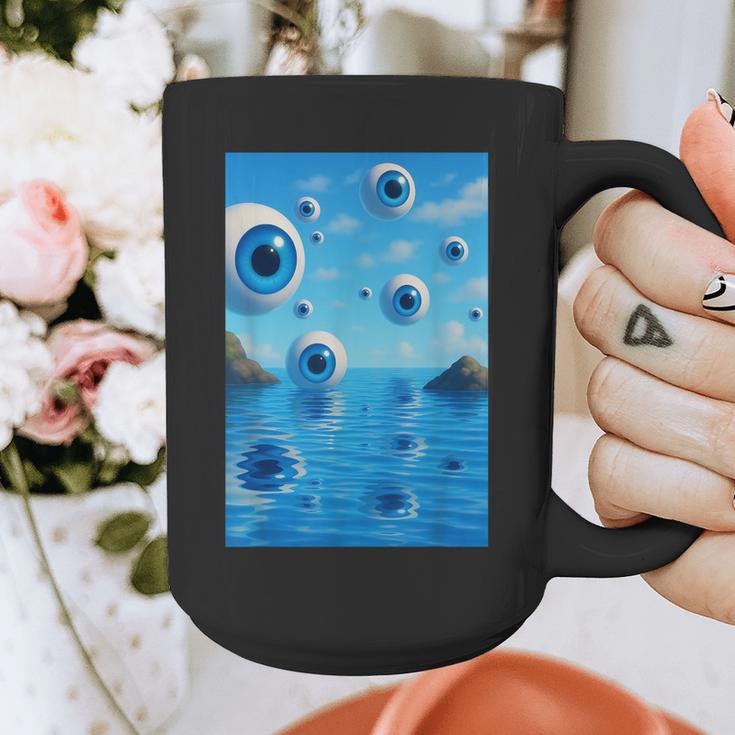 Trippy Weirdcore Frutiger Aero Surreal Eyeballs Y2K Graphic Print Coffee Mug