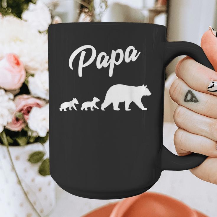Twin Dad Papa Bear Two Cubs 2 Kids Graphic Print Coffee Mug