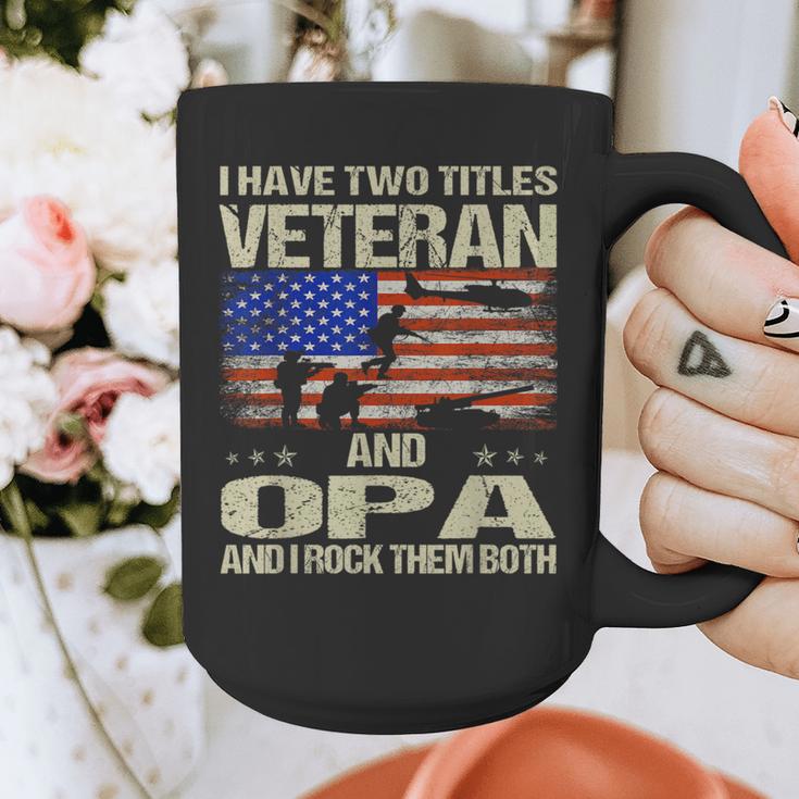 I Have Two Titles Veteran And Opa Dad Papa Grandpa Graphic Print Coffee Mug