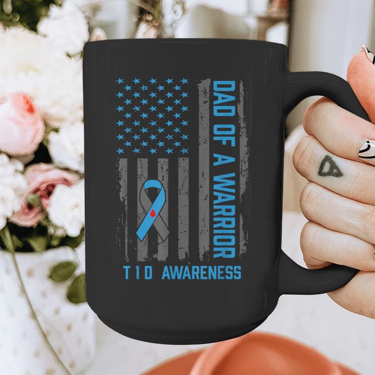 Type 1 Diabetes Awareness T1D Dad Of Warrior Type 1 Diabetic Graphic Print Coffee Mug Type 1 Diabetes Awareness T1D Dad Of Warrior Type 1 Diabetic Graphic Print Coffee Mug