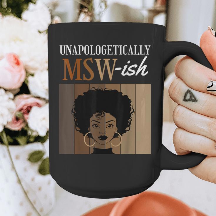 Unapologetically MSW-Ish Student Graduation Afro Graphic Print Coffee Mug