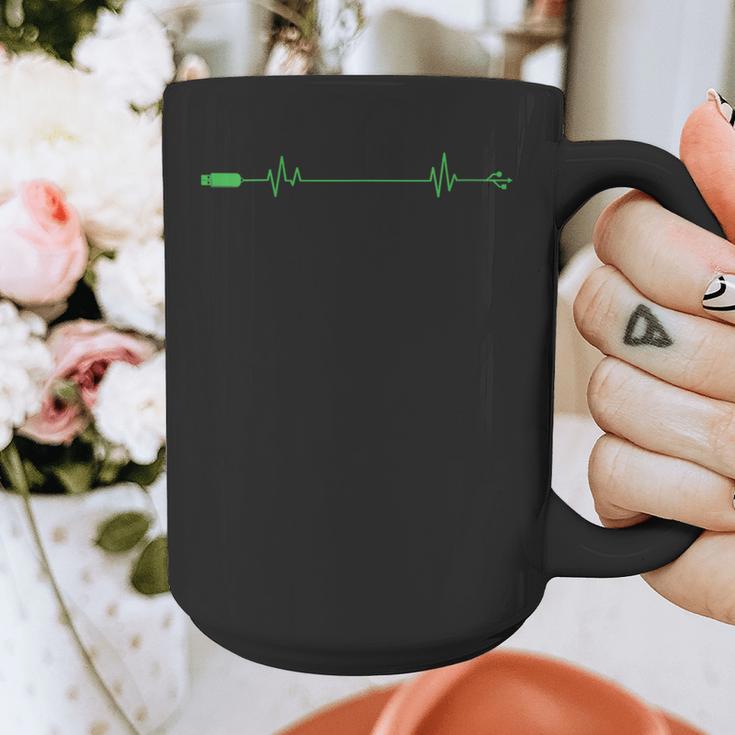 USB Stick Heartbeat Line Memory Module Graphic Print Coffee Mug USB Stick Heartbeat Line Memory Module Graphic Print Coffee Mug