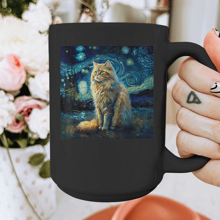 Van Gogh Starry Night Cat For Cat Lover Cat Mom And Cat Dad Graphic Print Coffee Mug