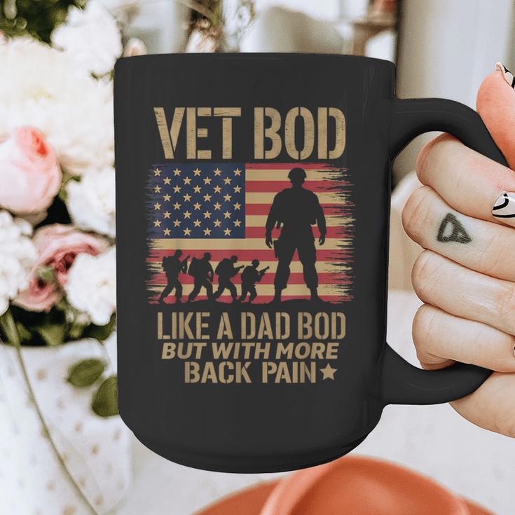Vet Bod Like Dad Bod But With More Back Pain US Flag Veteran Graphic Print Coffee Mug