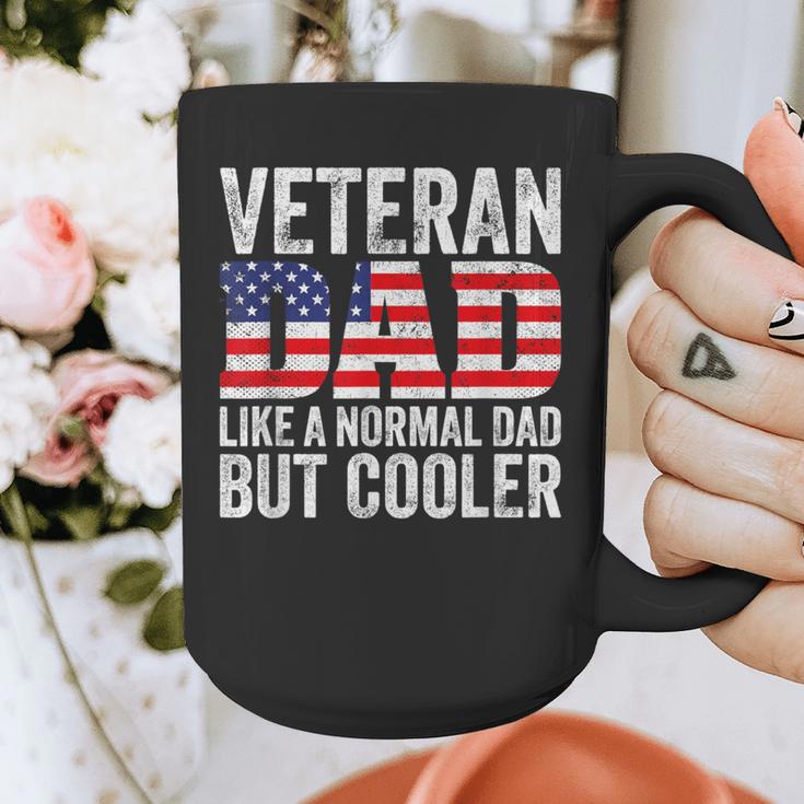 Veteran Dad Like A Normal Dad But Cooler American Flag Graphic Print Coffee Mug