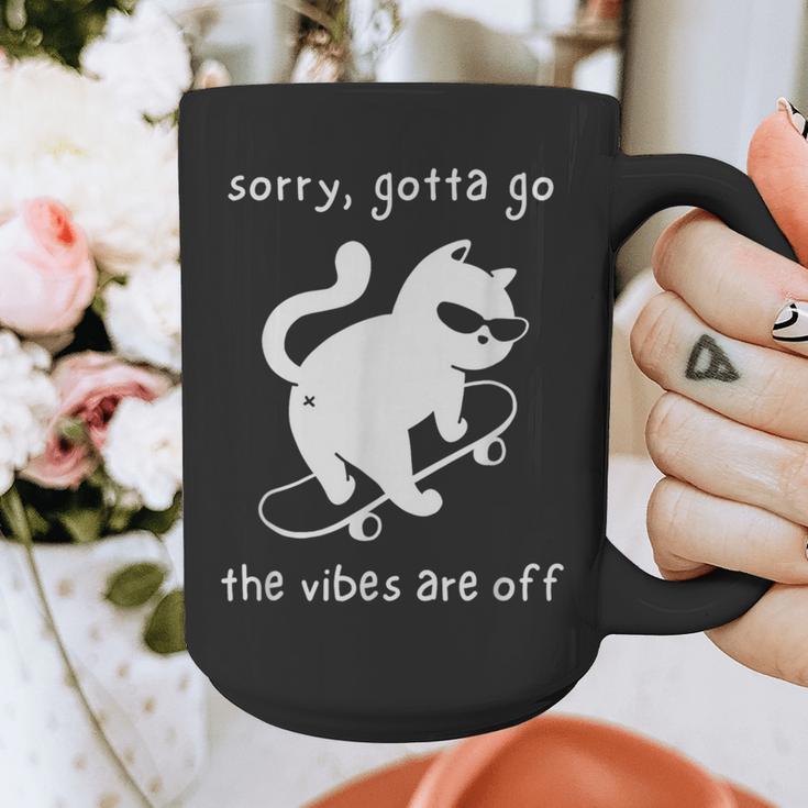 Vibes Are Off Cat Skateboard Introvert Sarcastic Humor Graphic Print Coffee Mug Vibes Are Off Cat Skateboard Introvert Sarcastic Humor Graphic Print Coffee Mug