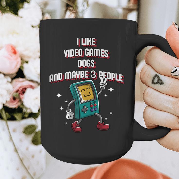 I Like Video Games Dogs And Maybe 3 People Gamer Introvert Graphic Print Coffee Mug I Like Video Games Dogs And Maybe 3 People Gamer Introvert Graphic Print Coffee Mug