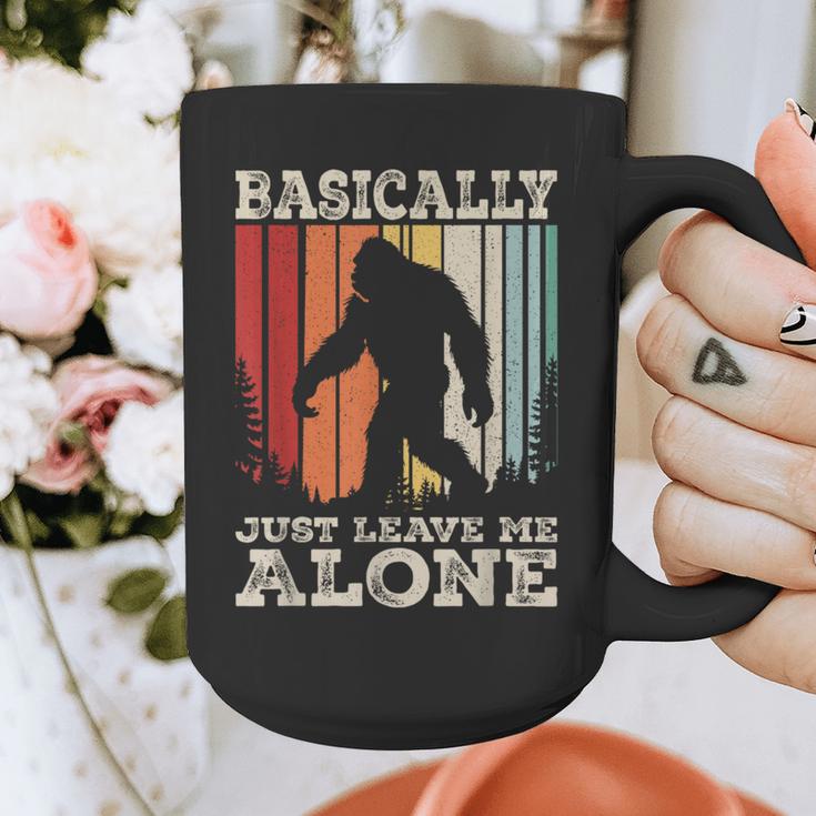 Vintage Basically Just Leave Me Alone Bigfoot Introverts Graphic Print Coffee Mug Vintage Basically Just Leave Me Alone Bigfoot Introverts Graphic Print Coffee Mug