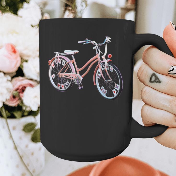 Vintage Bicycle With Playing Cards Nostalgia Graphic Print Coffee Mug