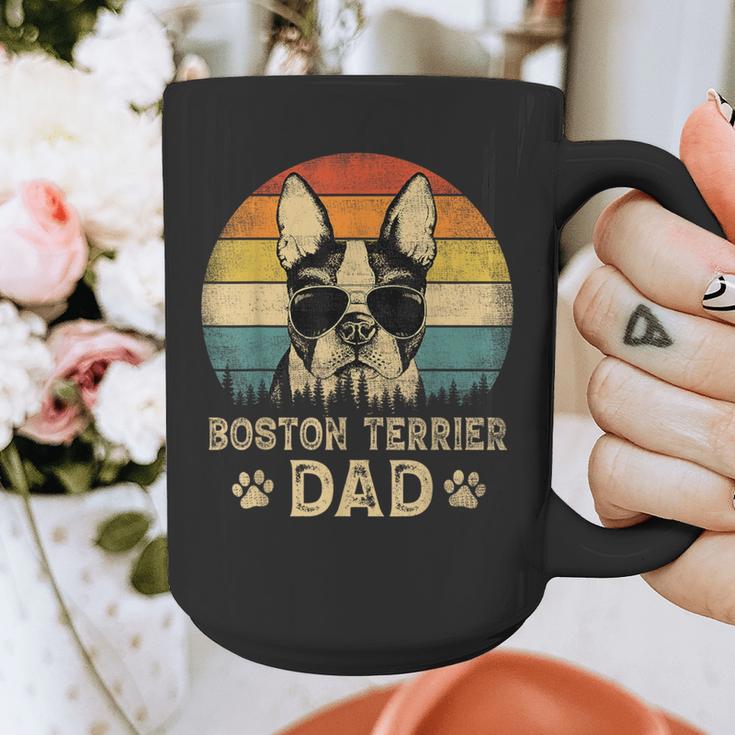 Vintage Boston Terrier Dad Dog Lovers Father's Day Tee Graphic Print Coffee Mug