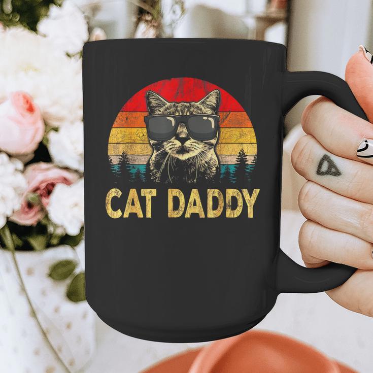 Vintage Cat Daddy Cat Lover Cat Dad Fathers Graphic Print Coffee Mug