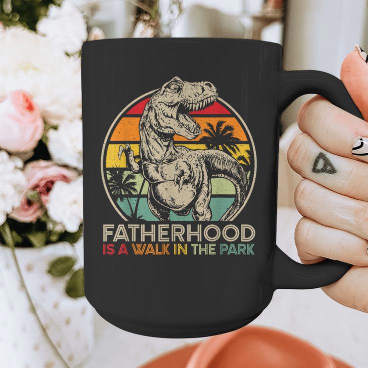 Vintage Fatherhood Is A Walk In The Park DadRex Dinosaur Graphic Print Coffee Mug Vintage Fatherhood Is A Walk In The Park DadRex Dinosaur Graphic Print Coffee Mug