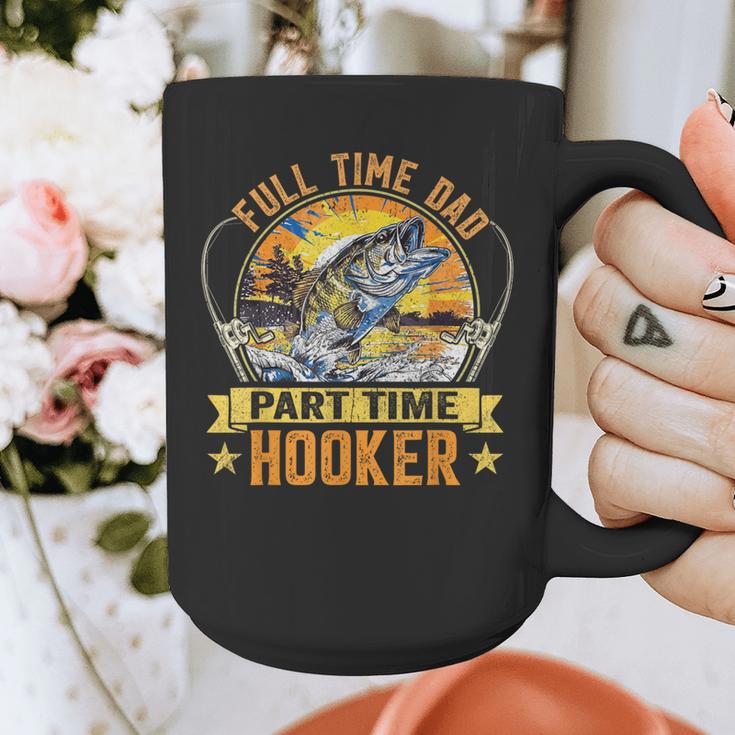 Vintage Father's Day Fishing Full Time Dad Part Time Hooker Graphic Print Coffee Mug Vintage Father's Day Fishing Full Time Dad Part Time Hooker Graphic Print Coffee Mug